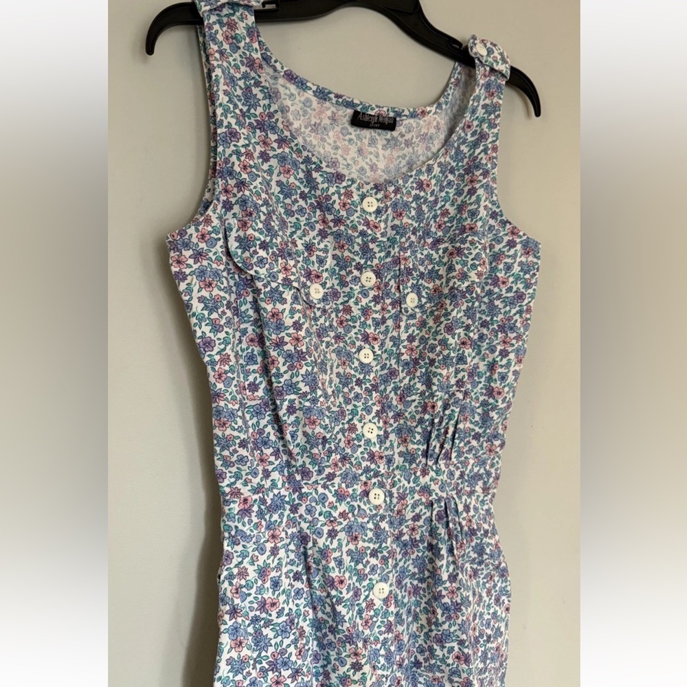 Vintage 80’s Floral Sleeveless Jumpsuit. XS/S - Picture 3 of 7